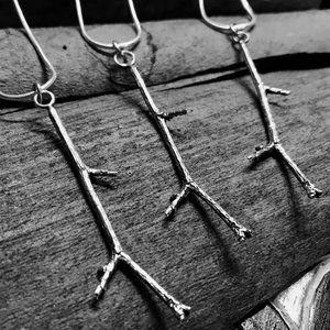 Stunning Sterling Silver Twig Necklace with Sterling Silver Chain